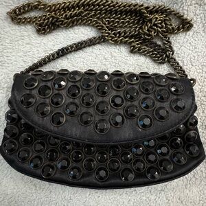 Betsey Johnson Black Studded Clutch